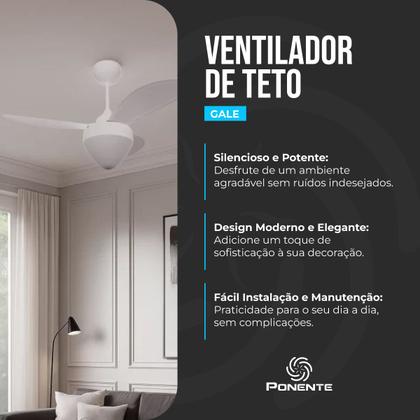 Imagem de Ventilador Teto Gale Inverter Para 2 Lâmpadas + Controle