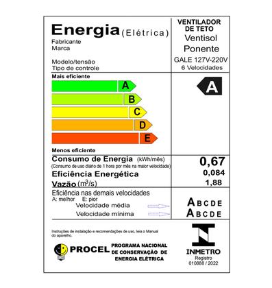 Imagem de Ventilador Teto Gale Inverter Para 2 Lâmpadas + Controle