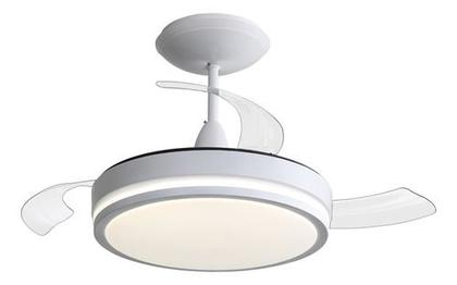 Imagem de Ventilador Teto Retratil Com Controle 91cm Branco Bivolt