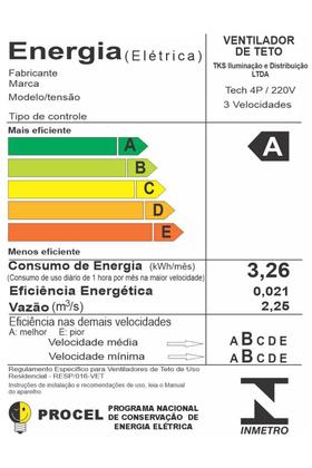 Imagem de Ventilador Teto Tech Preto 4 Pás Turbo Econômico Ventax 220V