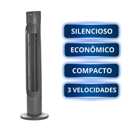 Imagem de Ventilador Torre Slim Cinza Fix 3 Velocidades 110/220v 86cm