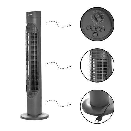 Imagem de Ventilador Torre Slim Cinza Fix 3 Velocidades 110/220v 86cm