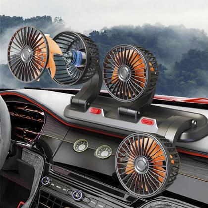 Imagem de Ventilador Triplo Carro Caminhao Van Kombi Automotivo 2 Velocidades Silencioso Ajustavel Verao Calor Sol