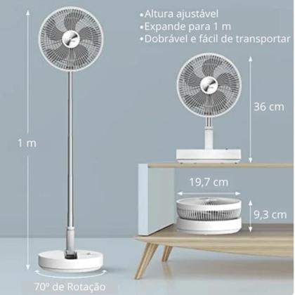 Imagem de Ventilador Turbo Mesa Branco Ajuste de Altura 36cm a 1M