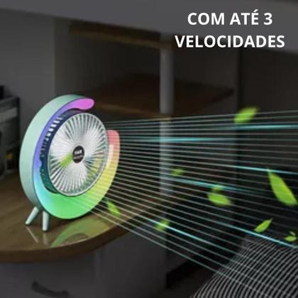 Imagem de Ventilador USB com Iluminação LED e Função Rotativa!