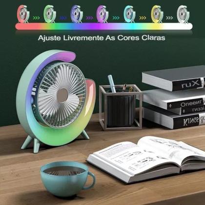 Imagem de Ventilador USB com Luzes Coloridas  Perfeito para qualquer mesa!