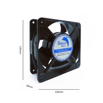 Imagem de Ventilador Ventoinha Cooler 120x120x38 Mm 220v 240v Com Rolamento Micro Ventilador Carcaça Alumínio AC Modelo: BT01-12038AHBLA2