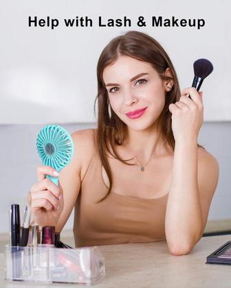 Imagem de Ventiladores portáteis TriPole Blue Mini Portable, pacote com 2 acessórios