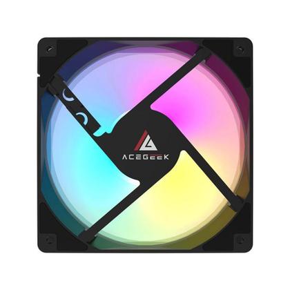 Imagem de Ventoinha Acegeek RW12, 120mm, Rainbow, Preto, AG-RW12-BK