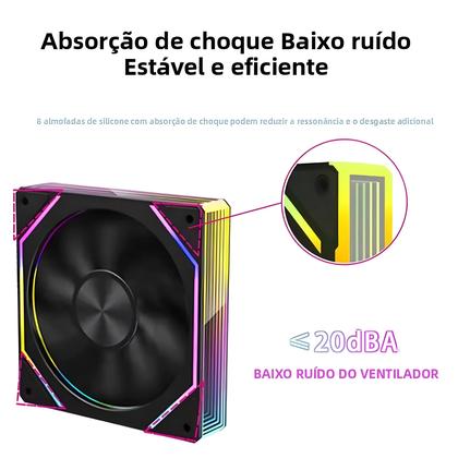 Imagem de Ventoinha De Resfriamento Para Gabinete De Computador 12CM ARGB Ice Whale IW-4MAX Prism 7PRO Espelho