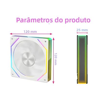 Imagem de Ventoinha De Resfriamento Para Gabinete De Computador 12CM ARGB Ice Whale IW-4MAX Prism 7PRO Espelho