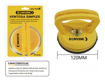 Imagem de Ventosa Borracha 45kgf Com Sucção Máxima Para Profissionais