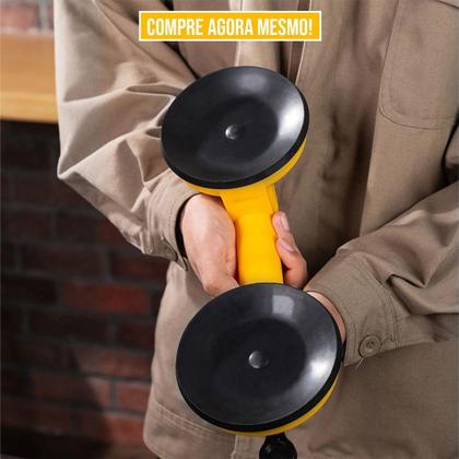 Imagem de ventosa dupla forte 80kg vidro marmore pisos chapas grande sucção pesado porcelanato - AAA stratools