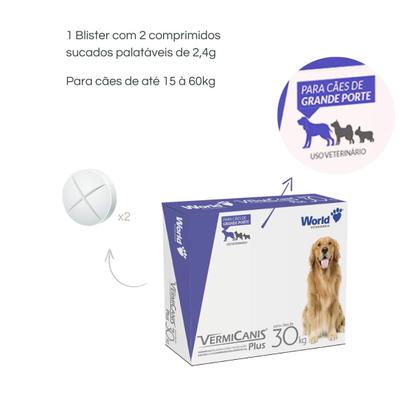 Imagem de VermiCanis Plus Vermífugo Amplo Espectro Cães 30kg C/2 World