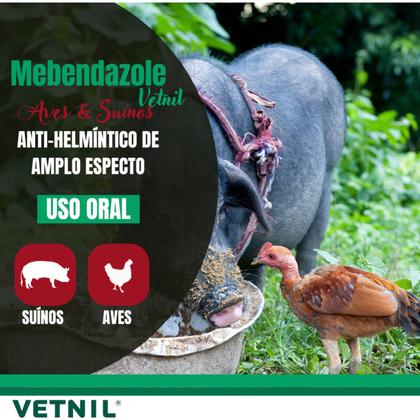 Imagem de Vermifugo Mebendazole Aves e Suinos Porcos Galinhas Sachê 30grs