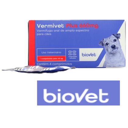 Imagem de Vermifugo oral Vermivet Plus 660mg C/4 Comprimidos