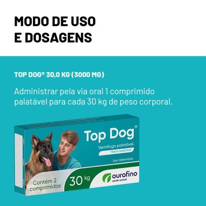 Imagem de Vermífugo Ouro Fino Top Dog 30 Kg - 02 Comprimidos