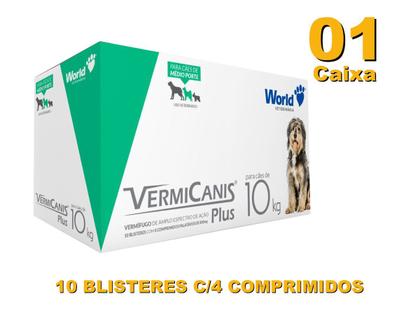 Imagem de Vermifugo P/ Cães 10kg Vermicanis Plus 800mg World 40 Comp