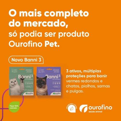 Imagem de Vermífugo Para Gatos Banni 3 Ouro Fino 90ml