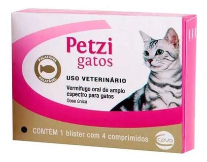 Imagem de Vermifugo Petzi Gatos Caixa Com 4 Comprimidos