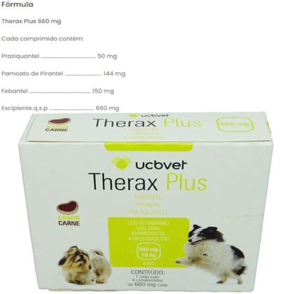 Imagem de Vermífugo Therax Plus 660mg C/4 comp. UCBVET