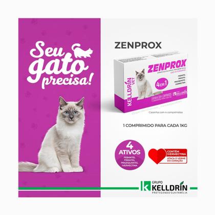 Vermífugo Zenprox Gatos 4 Em 1 - Kelldrin - Vermífugo Pet