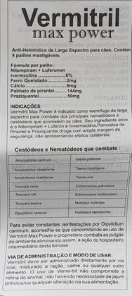 Imagem de Vermitril Max Power - 48 Palitos Mastigáveis  Cães 20-40kg  Combate Vermes, Pulgas e Carrapatos