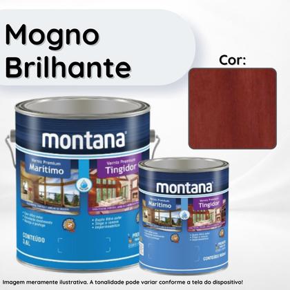 Imagem de Verniz Base Água Tingidor Mogno Brilhante 3,6L Montana Secagem Rápida e Baixo Odor