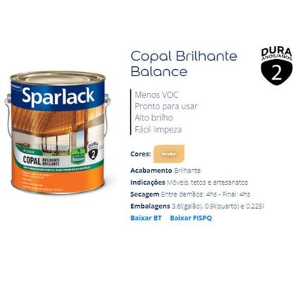 Imagem de Verniz Copal Balance Brilhante 3,6L Sparlack - Coral