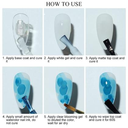 Imagem de Verniz de unhas MIZHSE Blooming Gel Blossom Marble 10 mL 8 cores