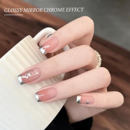 Imagem de Verniz em Gel GAOY Chrome Silver 8ml - Efeito Espelhado 3D