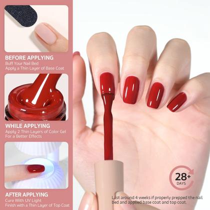 Imagem de Verniz em Gel para Unhas GAOY Ruby Red - 16ml - Soak Off UV/LED