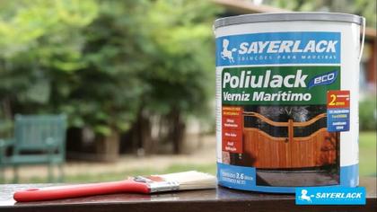 Imagem de Verniz Marítimo Base Água Transparente Acetinado Poliulack 3,6L Sayerlack