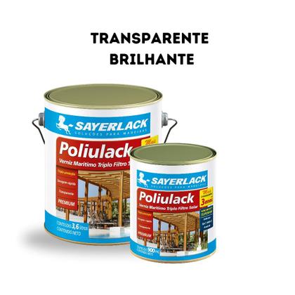 Imagem de Verniz Marítimo Transparente Brilhante Poliulack 900ml Sayerlack