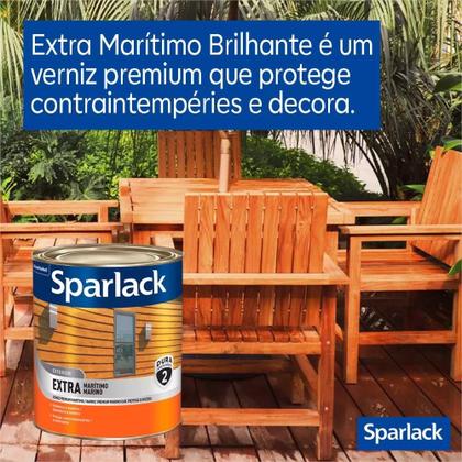 Imagem de Verniz Natural Brilhante Sparlack Extra Marítimo Incolor 900ml Protege Madeira Porta Janela Sofa