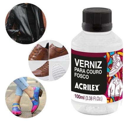 Imagem de Verniz Para Couro com Acabamento Fosco Acrilex - Pote 100 ml