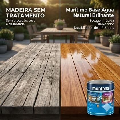 Imagem de Verniz Premium Base Água Marítimo Natural Brilhante 900ml Montana