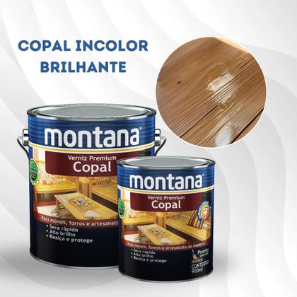 Imagem de Verniz Premium Copal Incolor Brilhante 3,6L Montana para Madeira Acabamento Interior