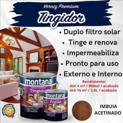 Imagem de Verniz Premium Tingidor Imbuia Acetinado 900ml Montana Madeira