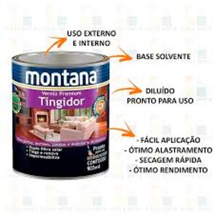 Imagem de Verniz Premium Tingidor Imbuia Brilhante 900ml Montana Madeira