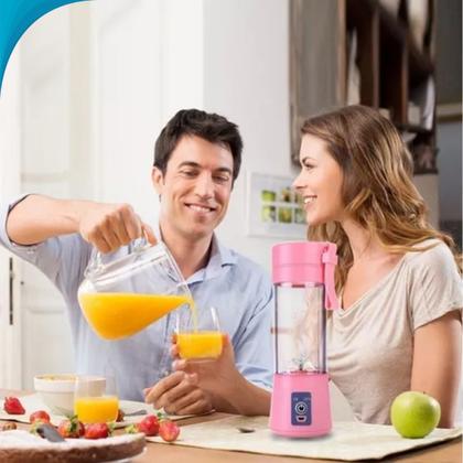 Imagem de Versátil Batedor Portátil Usb Mixer Recarregável Para Frutas E Whey Com Copo Plástico Oficial