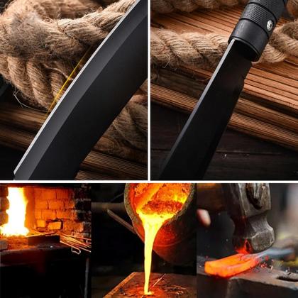 Imagem de Versatilidade e Estilo Faca Cutelo Preta com Bainha em Couro Presente Natal SLKAF81