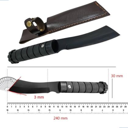 Imagem de Versatilidade e Estilo Faca Cutelo Preta com Bainha em Couro Presente Natal SLKAF81