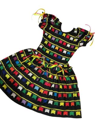 Imagem de Vestido bandeirinha caipira infantil - ideal para seu arraiá