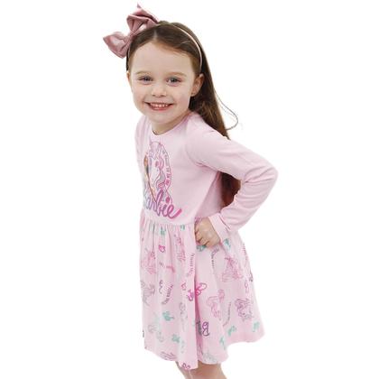 Imagem de Vestido Barbie de manga curta Unicorn Skater Pink Girls 10