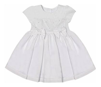 Imagem de Vestido Batizado Bordado Laço E Pérolas Bebê Papilloo