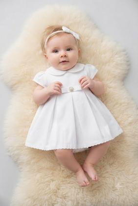 Imagem de Vestido Batizado Branco Em Renda Com Faixa Cabelo Papilloo