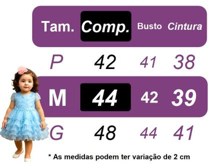 Imagem de Vestido Bebê Azul Claro Jardim Encantado para Batizado e Festas