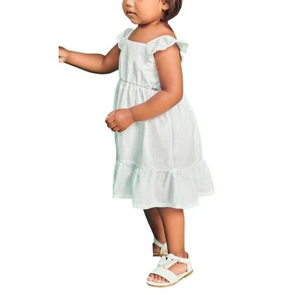 Imagem de Vestido Bebe Feminino Kukie Branco 2 Pçs 6869