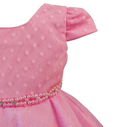Imagem de Vestido Bebe Infantil Festa Casamento Luxo Faixa Cabelo